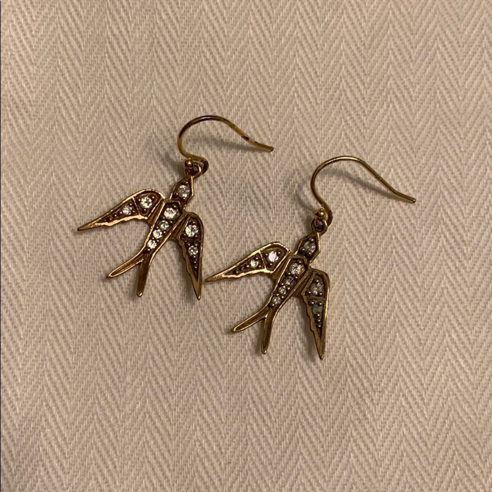 Stella & Dot Gold Bird Earrings